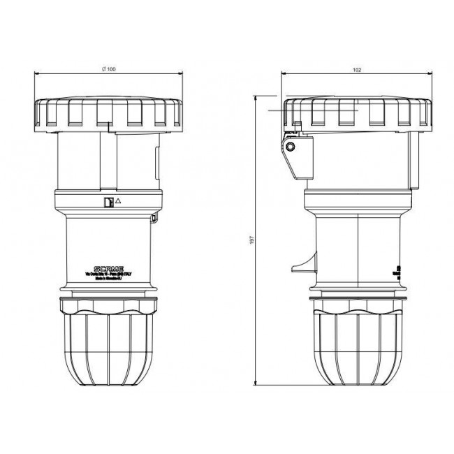 Φις Θυληκό 5P 32A IP67 318.3247 OPTIMA SCAME