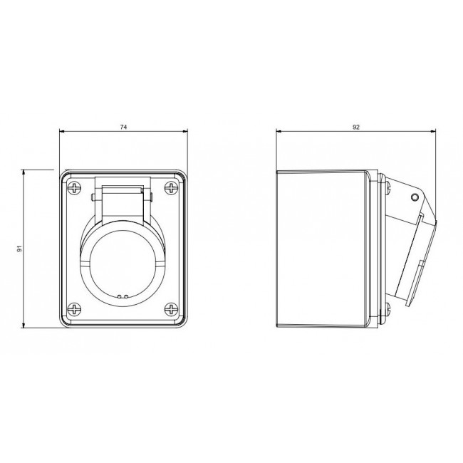 Πρίζα Επιτοίχια 2P 16A 40-50V IP44 IEC309 SCAME