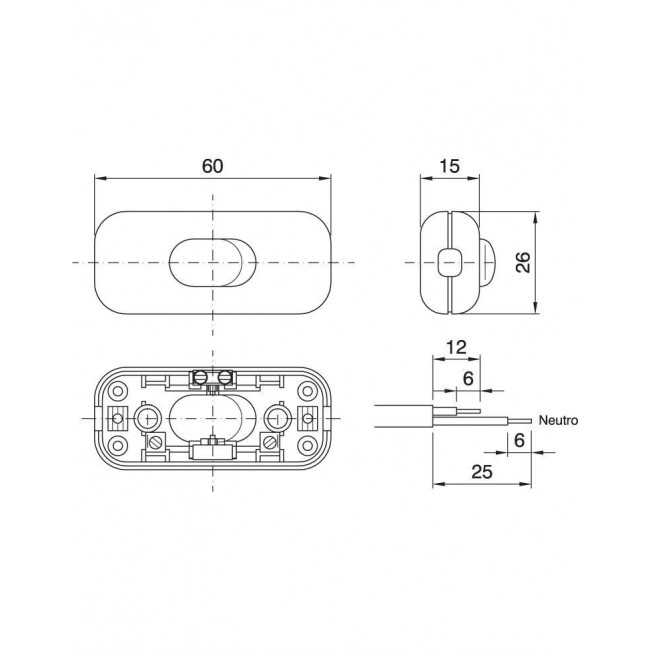 Διακοπτάκι Ενδιάμεσο 2A Λευκό ARDITI