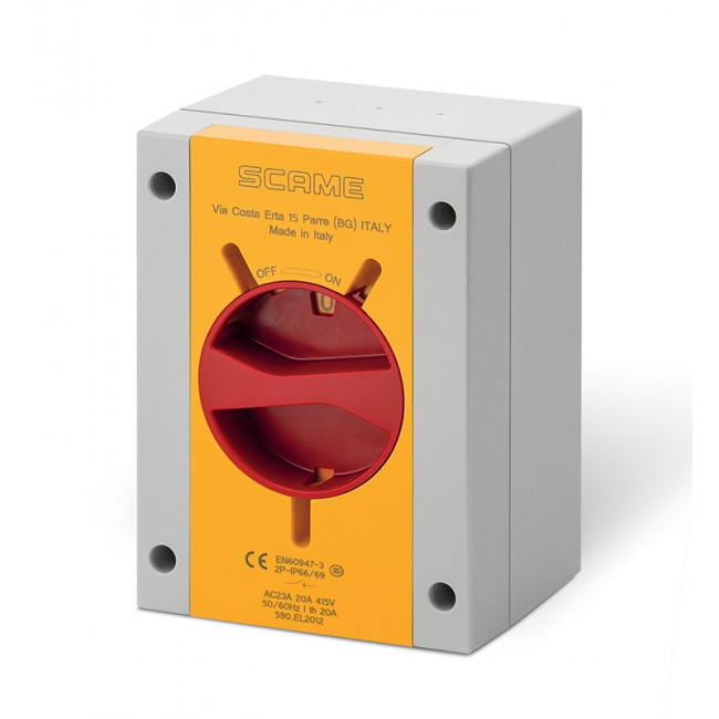 Διακόπτης Φορτίου Επίτοιχος 2P 20A IP66 Emergency Isolators-TP SCAME