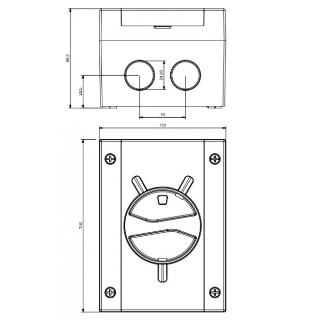 Διακόπτης Φορτίου Επίτοιχος 3P 20A IP66 Emergency Isolators-TP SCAME