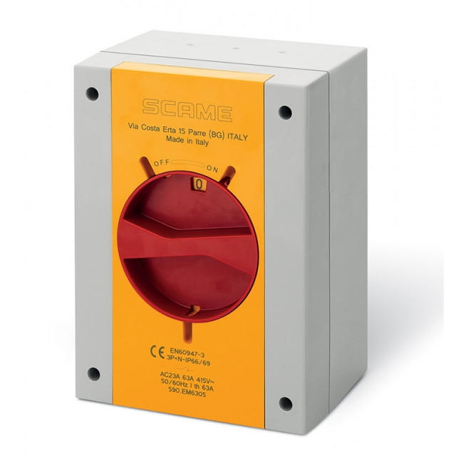Διακόπτης Φορτίου Επίτοιχος 3P 63A IP66 Emergency Isolators-TP SCAME