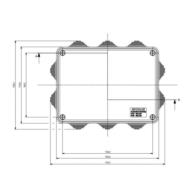 Κουτί Διακλάδωσης Επίτοιχο 150x110x70mm HF IP55 685.006 SCAME