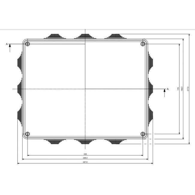 Κουτί Διακλάδωσης Επίτοιχο 240x190x90mm HF IP55 685.008 SCAME