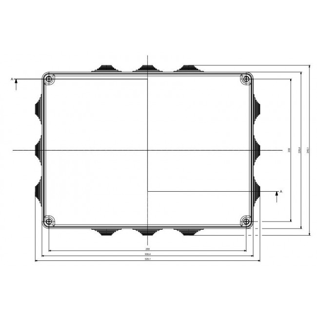 Κουτί Διακλάδωσης Επίτοιχο 300x220x120mm HF IP55 685.009 SCAME