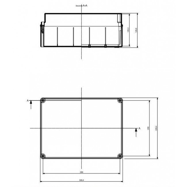 Κουτί Διακλάδωσης Επίτοιχο 300x220x120mm HF IP55 686.209 SCAME