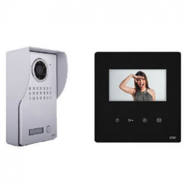 KIT Θυροτηλεόρασης 1 Διαμερίσματος Με Οθόνη 4,3'' Μαύρη 034110 CTC