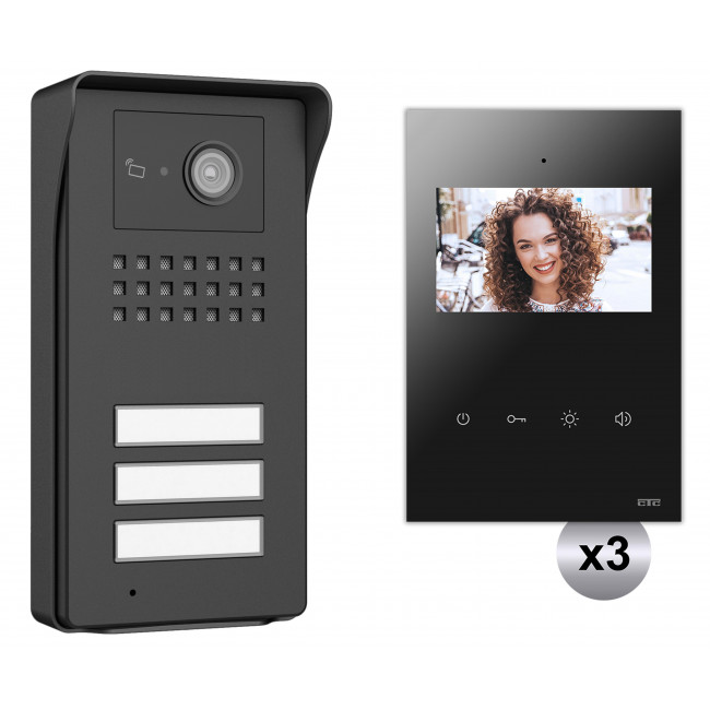 KIT Θυροτηλεόρασης 3 Διαμερισμάτων Με Οθόνη 4,3'' 044380 CTC