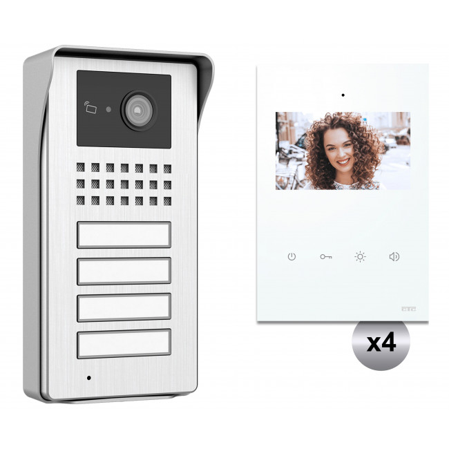 KIT Θυροτηλεόρασης 4 Διαμερισμάτων Με Οθόνη 4,3'' 044413 CTC