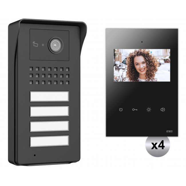 KIT Θυροτηλεόρασης 4 Διαμερισμάτων Με Οθόνη 4,3'' 044480 CTC