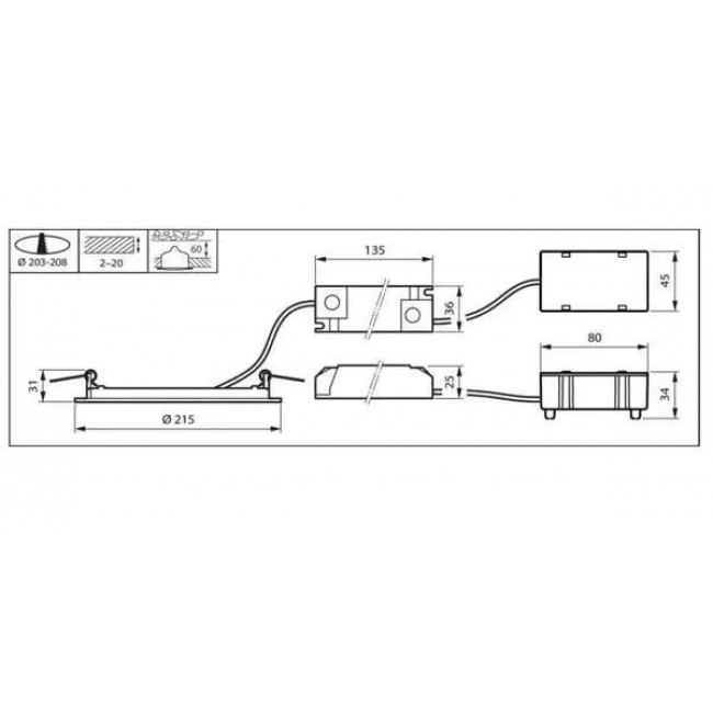 Πάνελ LED Χωνευτό 21W 4000K Στρογγυλό Λευκό DN145B PHILIPS