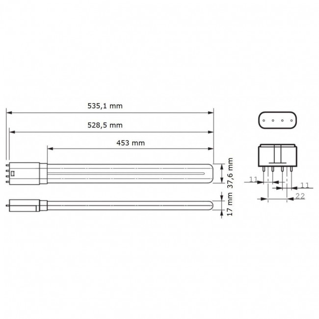Λάμπα LED PL-L 24W 2G11 3000k Corepro HF PHILIPS