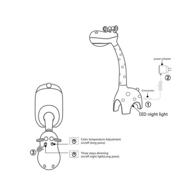 Φωτιστικό Γραφείου Παιδικό LED Σε Σχήμα Καμηλοπάρδαλης Κίτρινο 18.0002 COM
