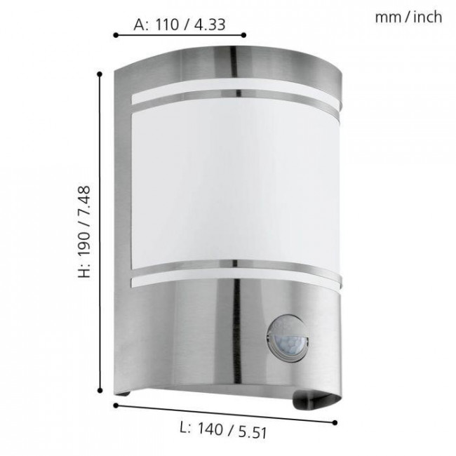 Απλίκα E27 Inox Με Αισθητήρα Κίνησης Cerno 30192 EGLO