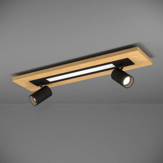Σποτ Οροφής GU10 & LED 12W 3000k Ξύλο Και Μαύρο Torrestralle 39748 EGLO