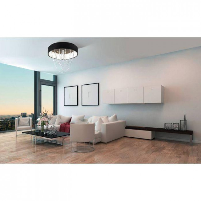 Πλαφονιέρα LED 34W 3000k Μαύρο Και Κρύσταλλο Berlona 39762 EGLO