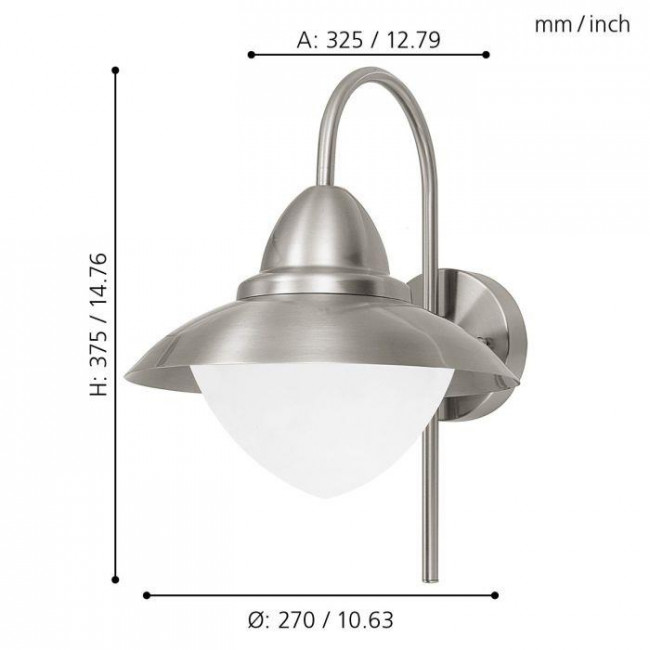 Απλίκα E27 Inox Sidney 83966 EGLO