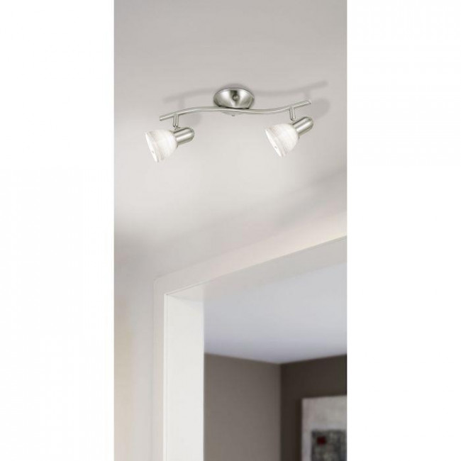 Σποτ Οροφής Δίφωτο E14 Νίκελ Σατινέ Dakar1 88473  EGLO