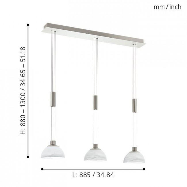 Φωτιστικό LED 19.5W 3000k Νίκελ Και Λευκό Montefio 93468 EGLO