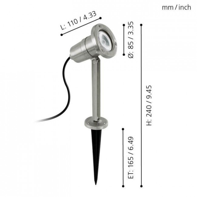 Φωτιστικό Κήπου GU10 Με Καρφί Inox Nema 94111 EGLO
