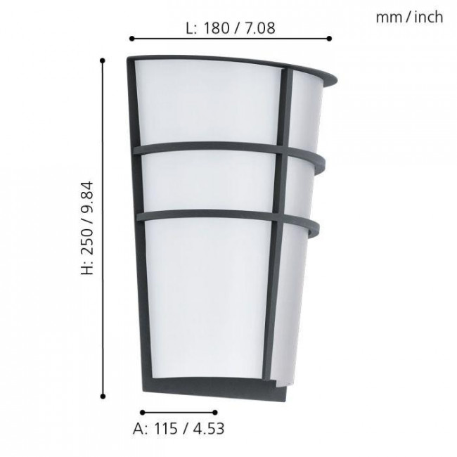 Απλίκα LED 5W 3000k Ανθρακί Και Λευκό Breganzo 94138 EGLO