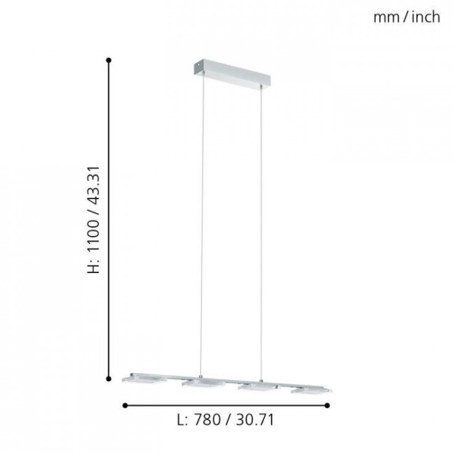 Φωτιστικό LED 18.4W 3000k Χρώμιο Cartama 94244 EGLO