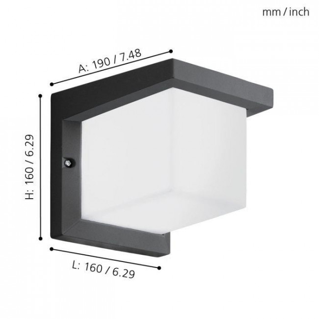Απλίκα LED 10W 3000k Ανθρακί Και Λευκό Desella1 95097 EGLO