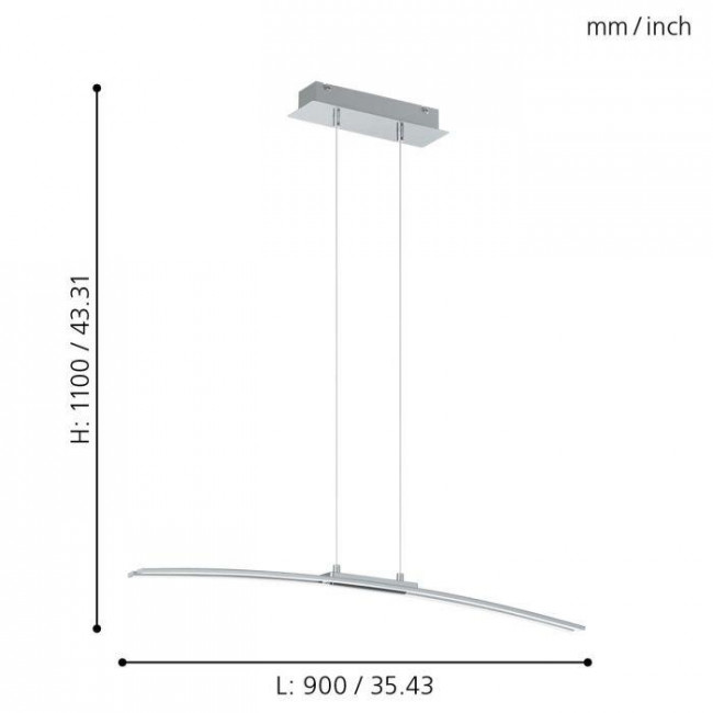 Φωτιστικό LED 30W 3000k Χρώμιο Και Λευκό Lasana 95147 EGLO