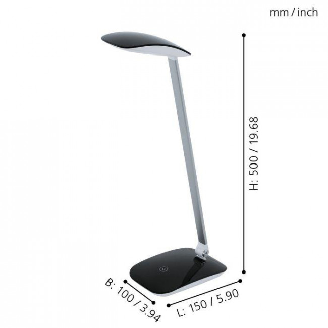 Φωτιστικό Γραφείου LED 4.5W 4000k Μαύρο Cajero 95695 EGLO