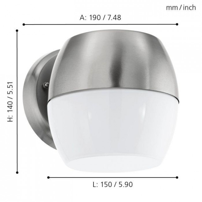 Απλίκα LED 11W 3000k Ασημί Oncala 95982 EGLO