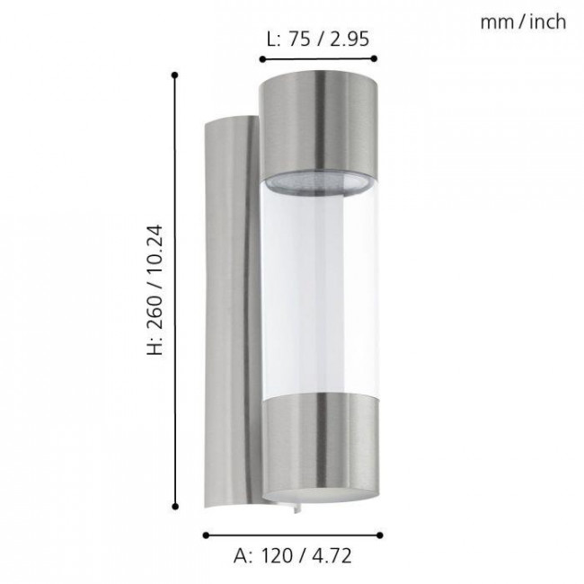 Απλίκα LED 7.4W 3000k Inox Robledo 96013 EGLO