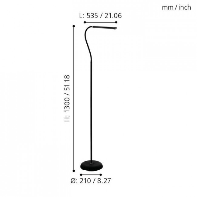 Φωτιστικό Δαπέδου LED 4.2W Μαύρο 96439 EGLO