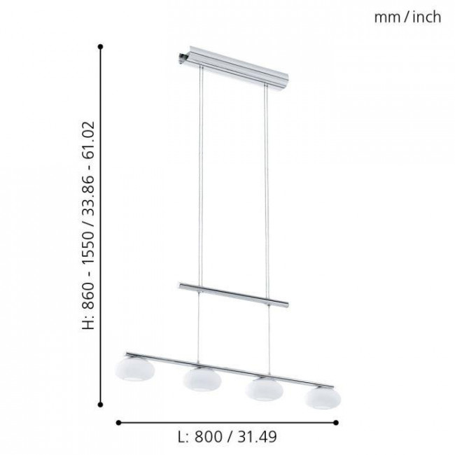 Φωτιστικό LED 35W 3000k Χρώμιο Και Λευκό Aleandro1 96528 EGLO