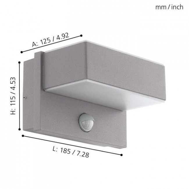 Απλίκα LED 11.2W 3000k Ασημί Με Αισθητήρα Κίνησης Caldiero 97159 EGLO