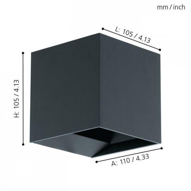 ΦΩΤΙΣΤΙΚΟ ΕΞ. ΧΩΡΟΥ ΑΛΟΥΜΙΝΙΟ-LED-ΦΩΤΙΣΤΙΚΟ ΤΟΙΧΟΥ/2 ΑΝΘΡΑΚΙ CALPINO