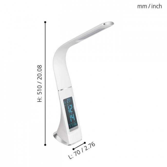 Φωτιστικό Γραφείου LED 3.2W 5000k Λευκό Με Ρολόι Cognoli 97915 EGLO