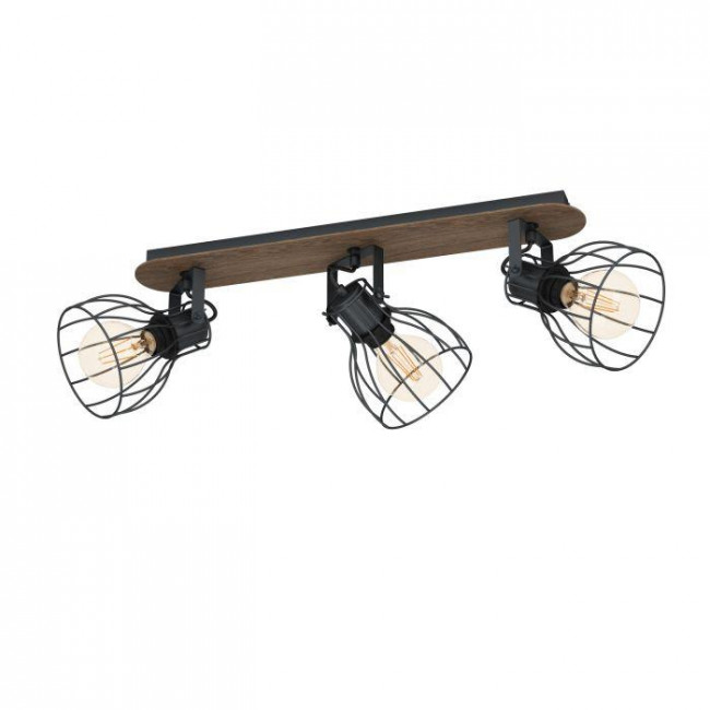 Σποτ Οροφής Τρίφωτο E27 Καφέ Και Ασημί Sambatello 98136 EGLO