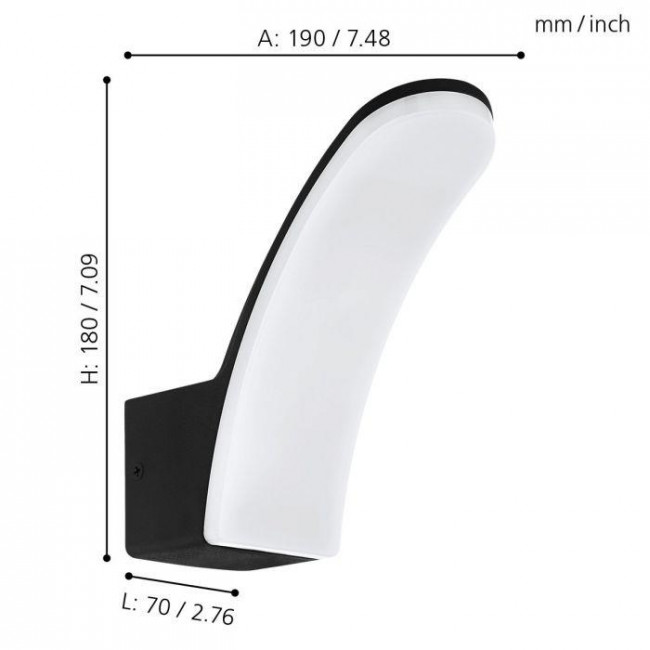 Απλίκα LED 4.9W 3000k Μαύρο Και Λευκό Fiumicino 98148 EGLO