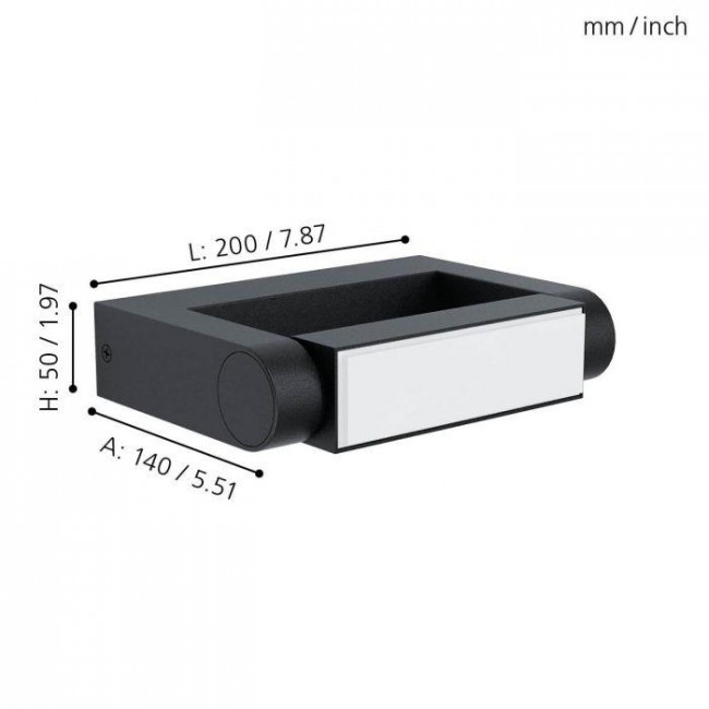 Απλίκα LED 4.9W 3000k Ανθρακί Και Λευκό Brianza 98707 EGLO