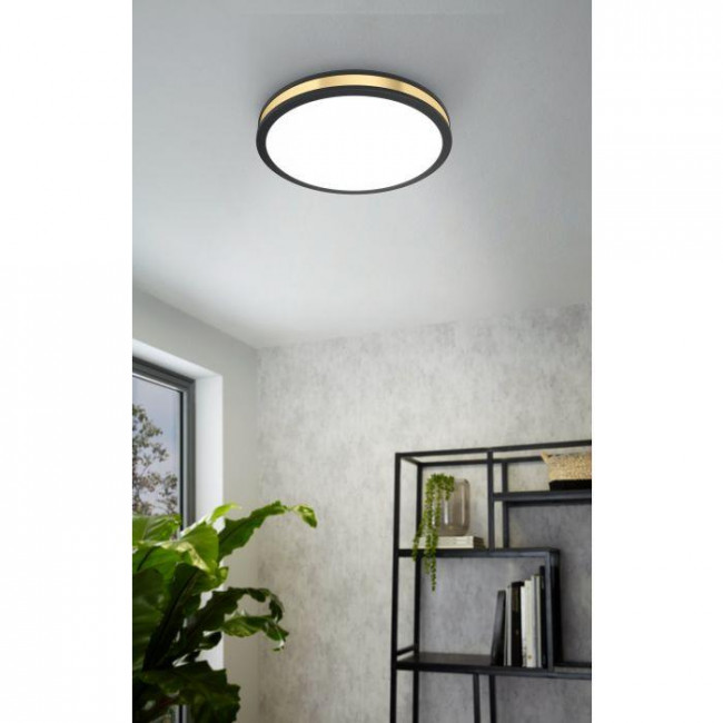 Πλαφονιέρα LED 10W 3000k Μαύρο Και Χρυσό Pescaito 99406 EGLO