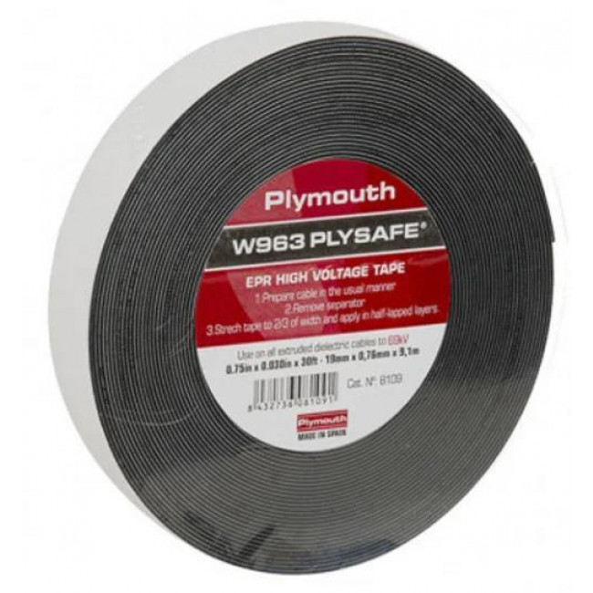 Μονωτική Ταινία Υψηλής Τάσης 19mmx9m W963 Plysafe PLYMOUTH