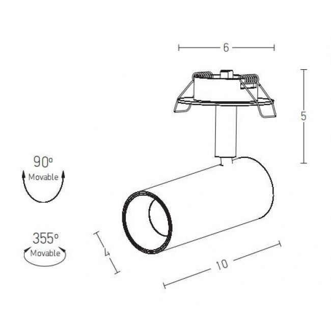 Σπότ Χωνευτό LED 7W 3000k Μαύρο 180017 ZAMBELIS