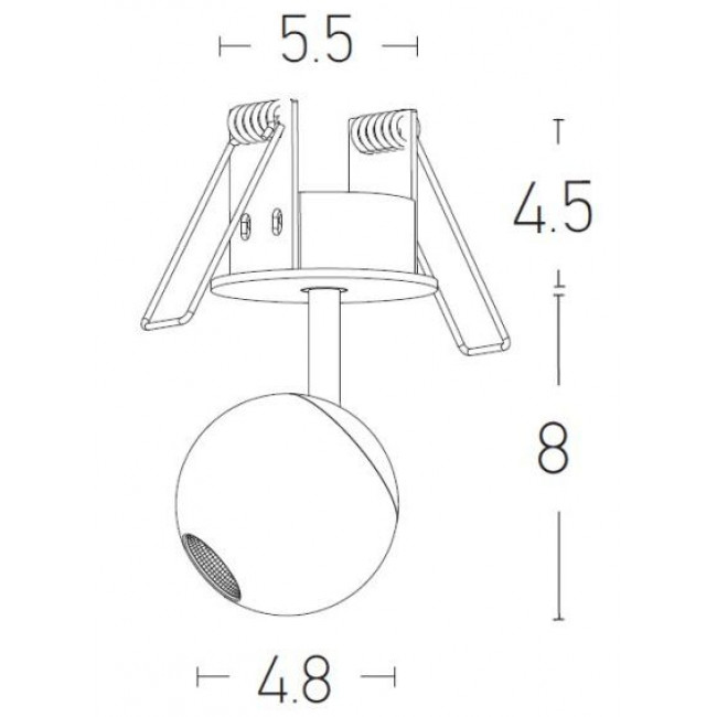 Σποτ Χωνευτό LED 4.5W 3000k Μαύρο 1907 ZAMBELIS