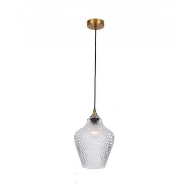 Φωτιστικό Μονόφωτο Ε27 Μπρονζέ Και Διάφανο 19125 ZAMBELIS