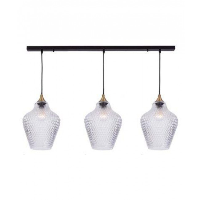 Φωτιστικό Τρίφωτο E27 Μαύρο Και Διάφανο 19242 ZAMBELIS