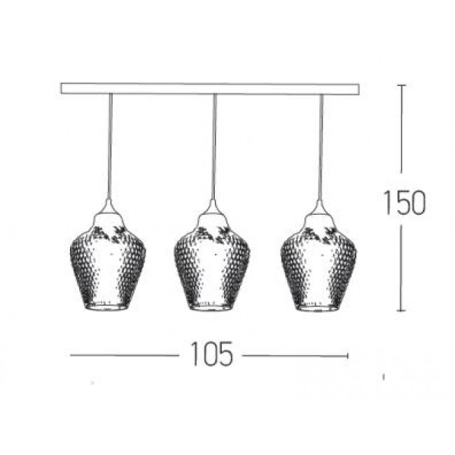 Φωτιστικό Τρίφωτο E27 Μαύρο Και Διάφανο 19242 ZAMBELIS