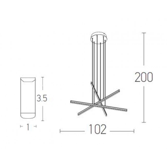 Φωτιστικό LED 48W 3000k Μαύρο 1947 ZAMBELIS