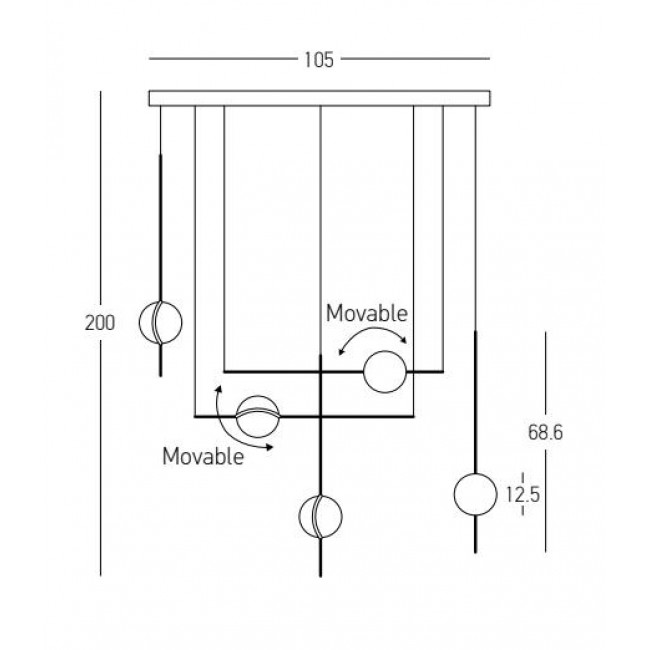 Φωτιστικό LED 37W 3000k Μαύρο Και Χρυσό 2001 ZAMBELIS