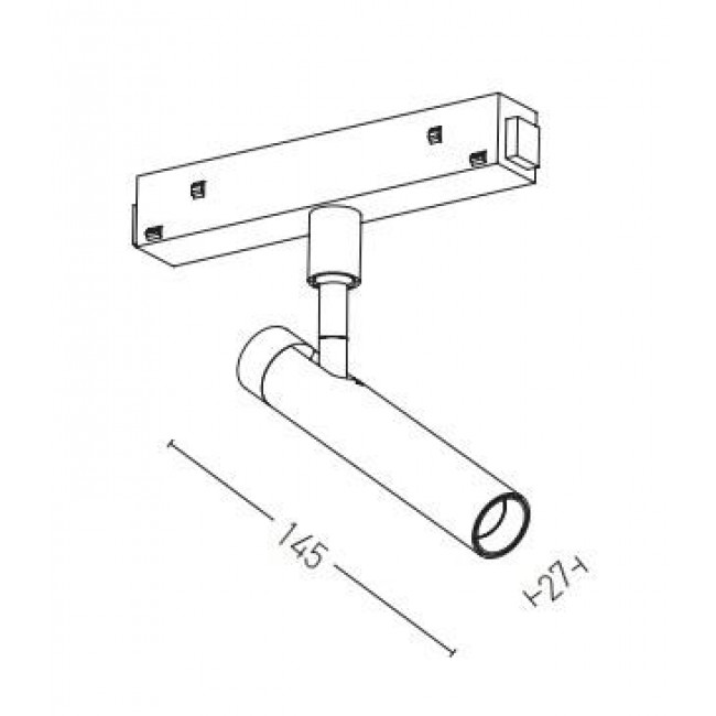 Φωτιστικό Σπότ LED 5W 3000k Μαγνητικής Ράγας Μαύρο 20179 ZAMBELIS