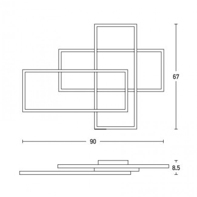 Φωτιστικό LED 55W 3000k Μαύρο 2020 ZAMBELIS